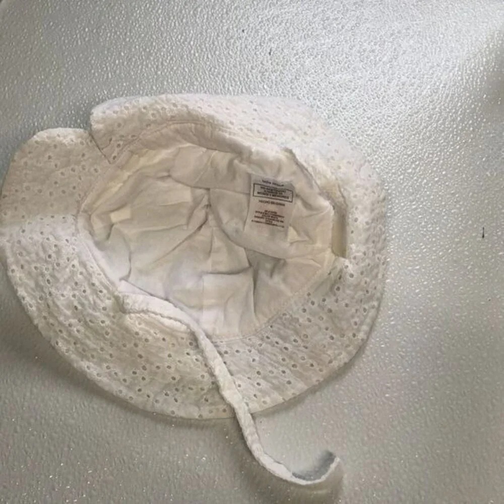 Eyelet Lace White Sun Hat By Wonder Nation One Size Made In China With Bow Detai